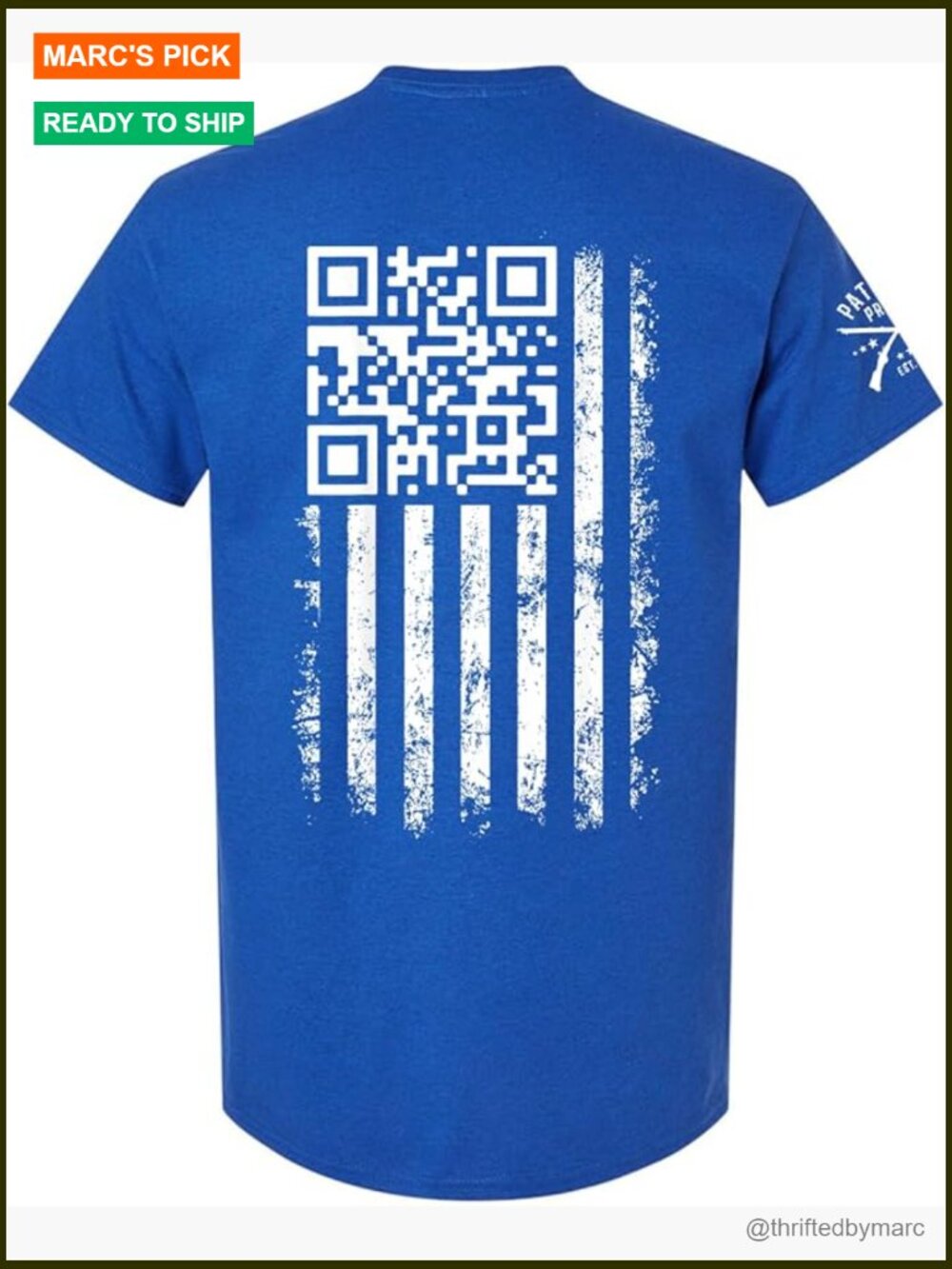 American Flag Patriotic QR Code Short Sleeve T-Shirt